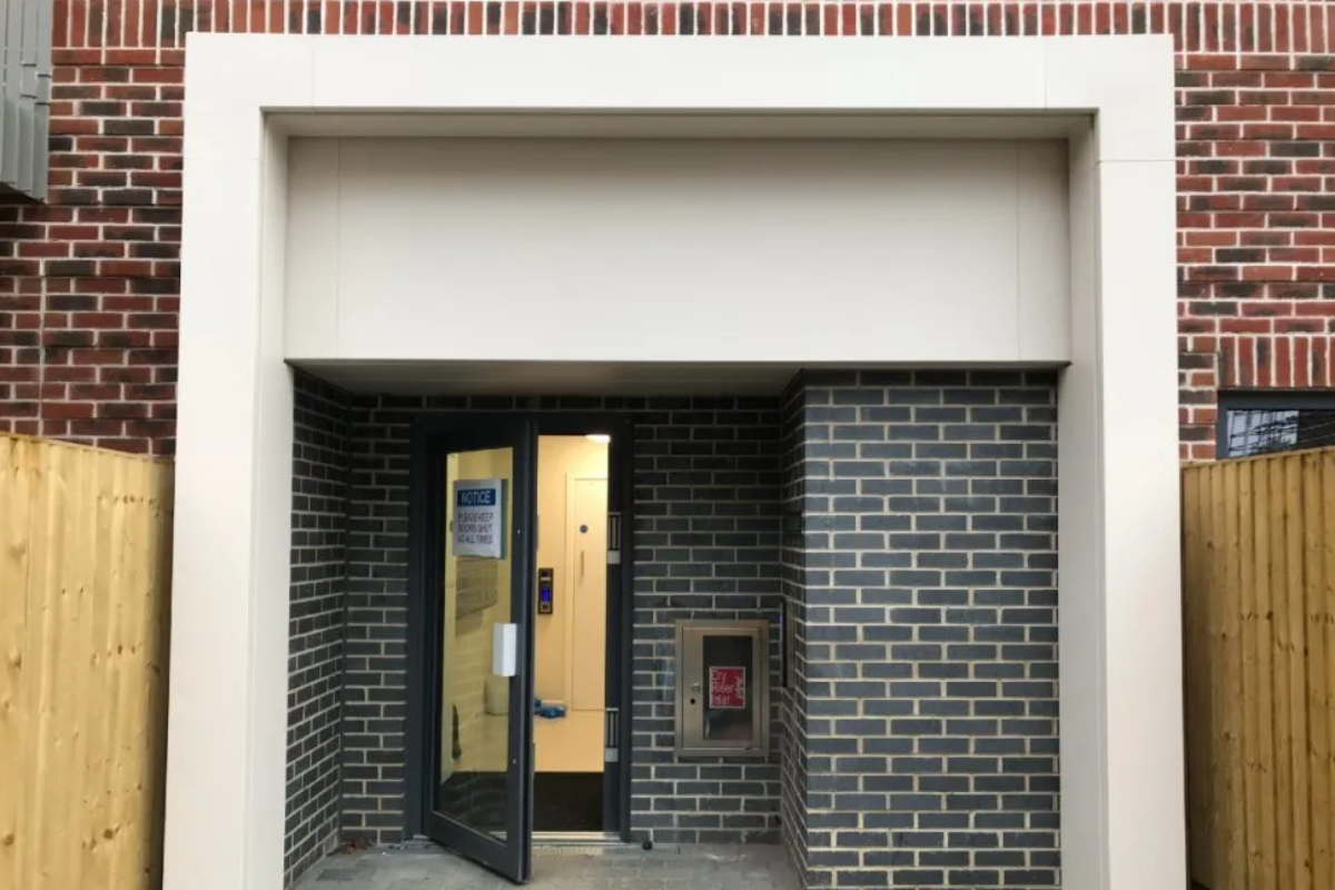 Stone effect Canopy Cladding | Springfield Place