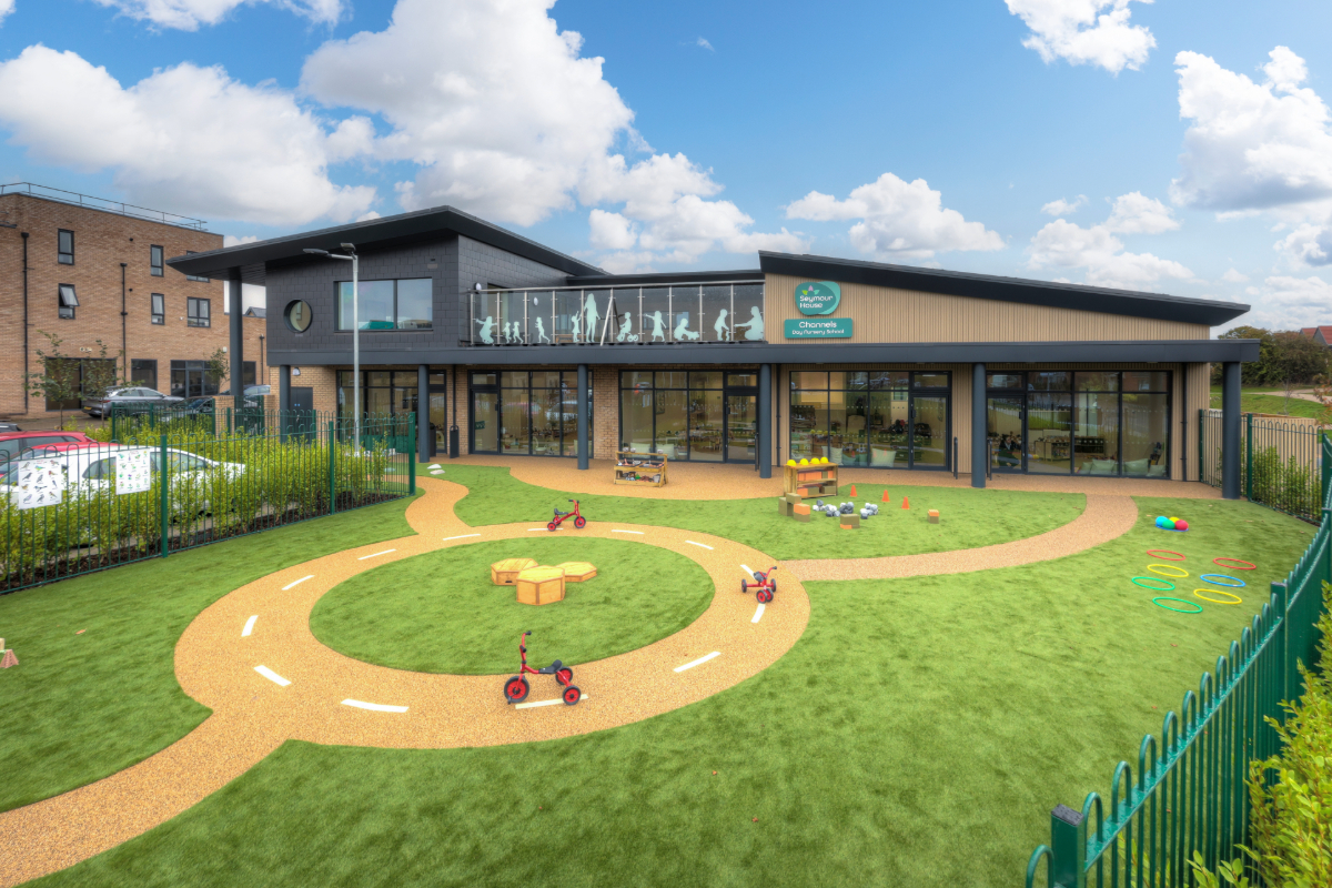 Modern daycare center with outdoor play