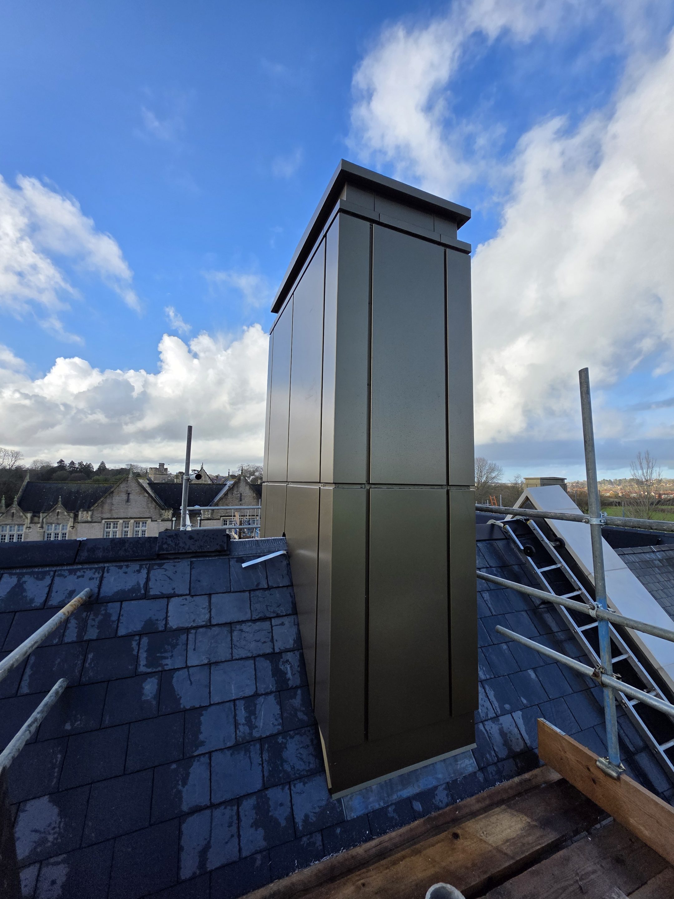 Chimney Stack Cladding Aluminium False Chimneys & Dormer Cladding for Canford School - Dales ...