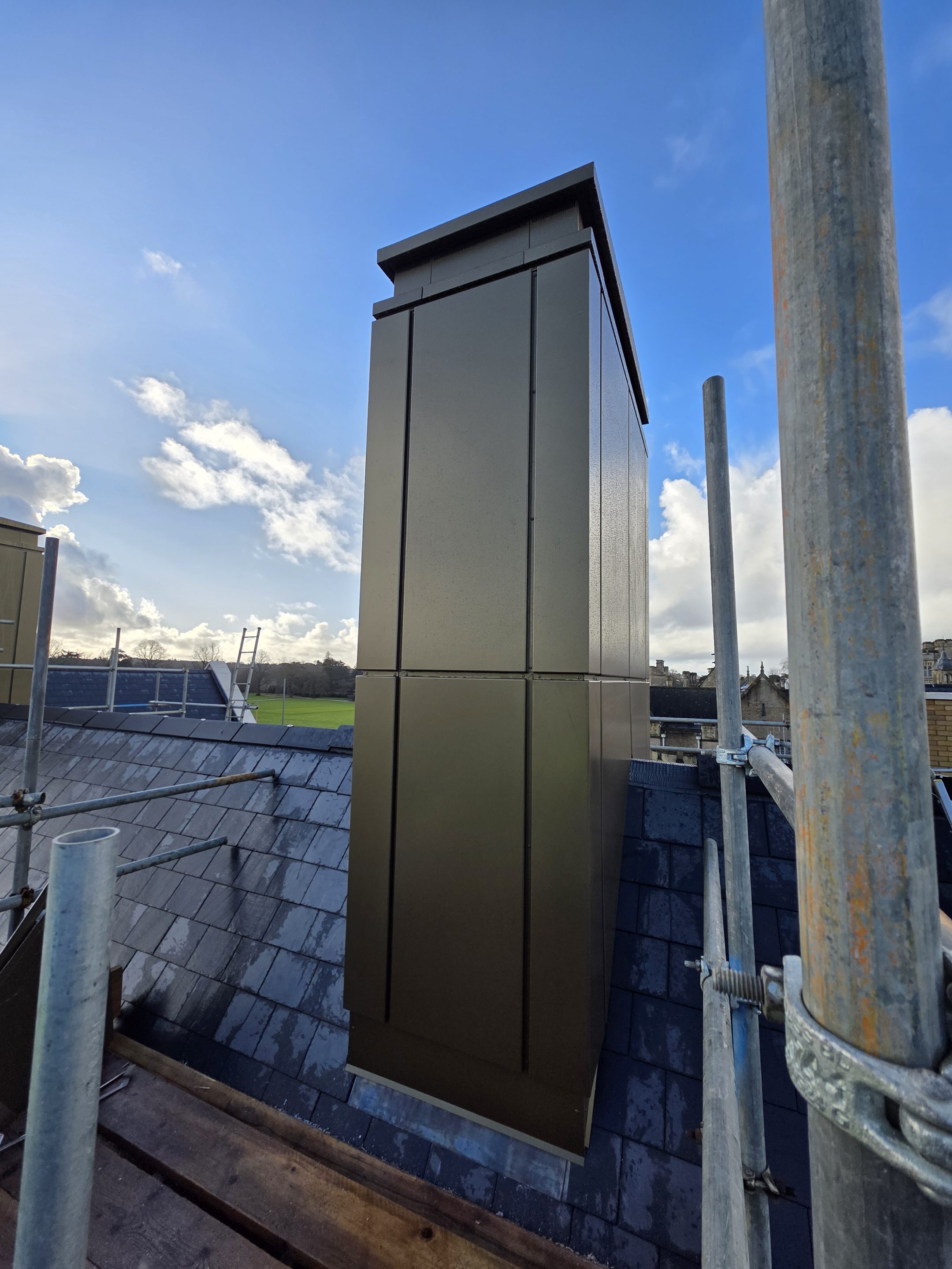 Chimney Stack Cladding Aluminium False Chimneys & Dormer Cladding for Canford School - Dales ...