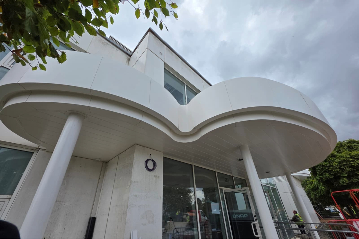 Bespoke Aluminium Canopies for QNAP UK Headquarters