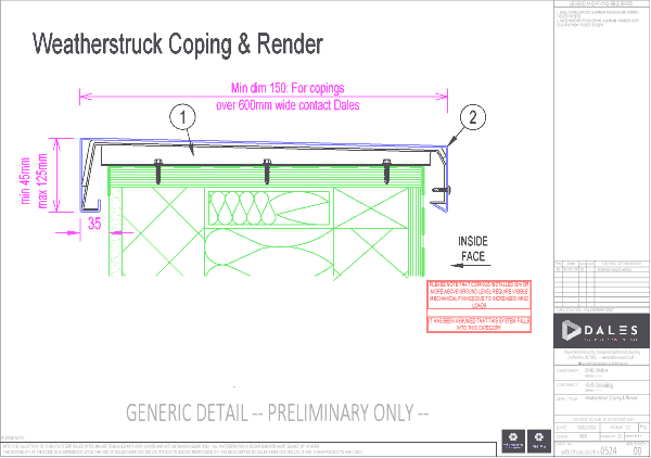 Weatherstruck coping with render