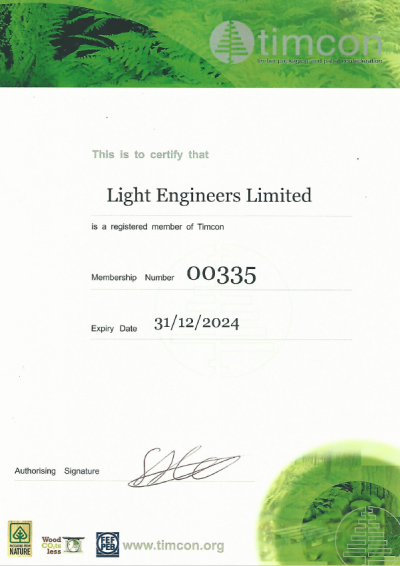 Light Engineers Ltd: Timcon membership certification