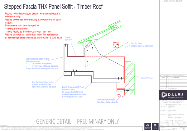 Stepped fascia with THX panel soffit