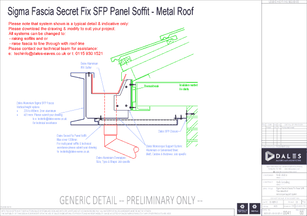 Sigma fascia with secret fix panel soffit