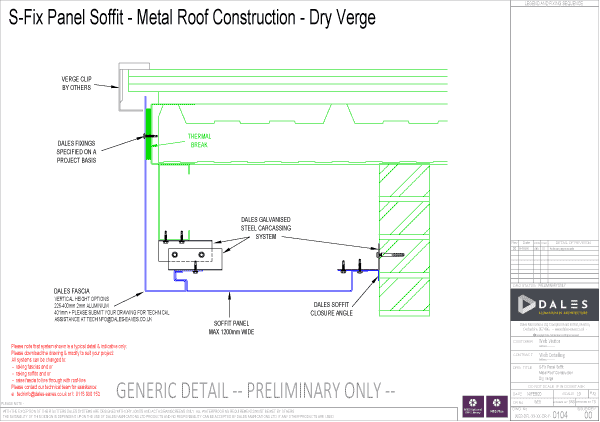 Dry verge with secret fix panel soffit