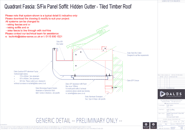 Quadrant fascia with secret fix soffit