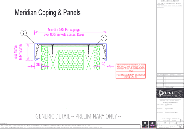 Meridian coping and panels
