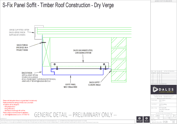 Dry verge with secret fix panel soffit