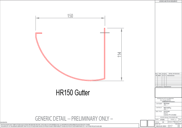 HR150 gutter