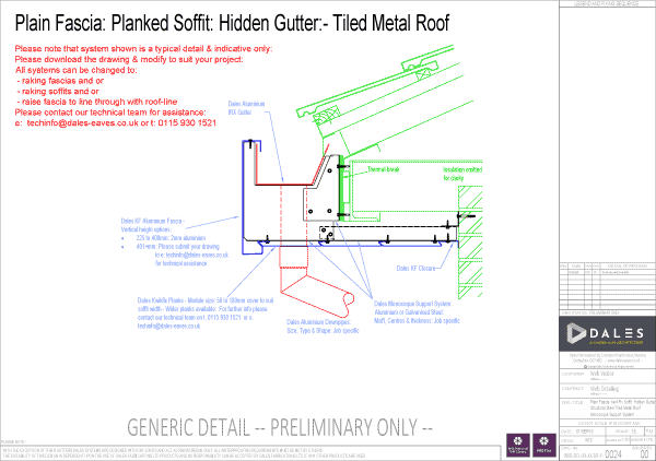Hidden gutter with plain fascia and Kwikfix soffit