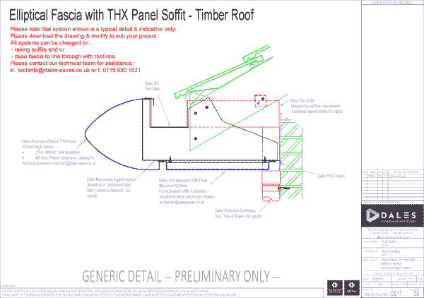 Elliptical fascia with THX panel soffit