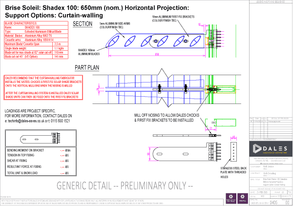 Brise Soleil 650mm Horizontal Projection
