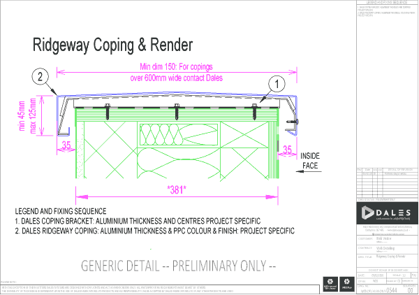 Ridgeway coping with render