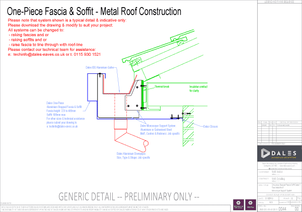 One piece stepped fascia/soffit