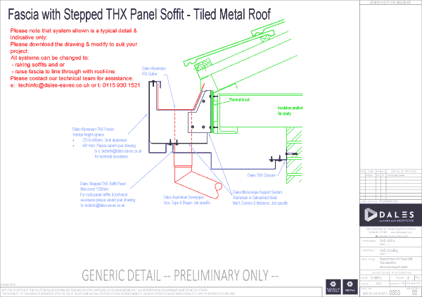 Stepped fascia with THX panel soffit