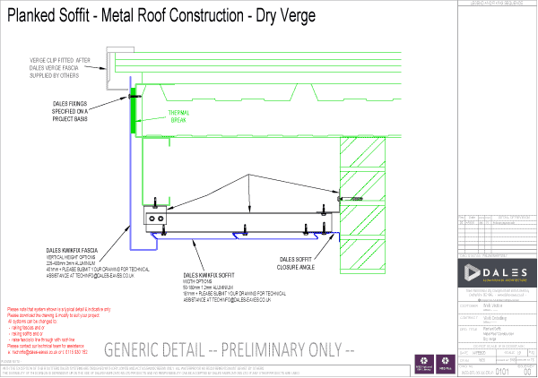 Dry verge with planked soffit