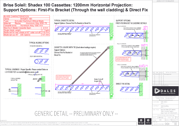 Brise Soleil 1200mm Horizontal projection