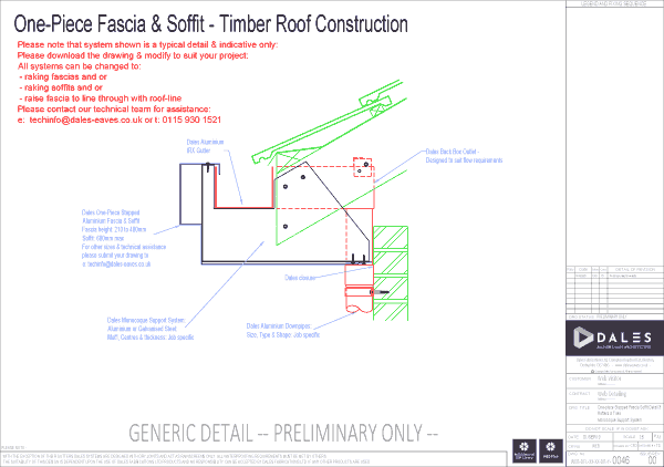 One piece stepped fascia/soffit