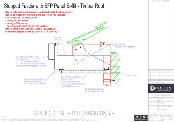 Stepped fascia with secret fix panel soffit