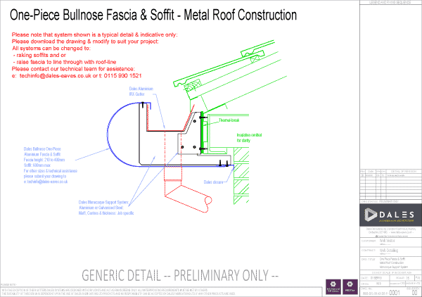 One piece Bullnose fascia/soffit