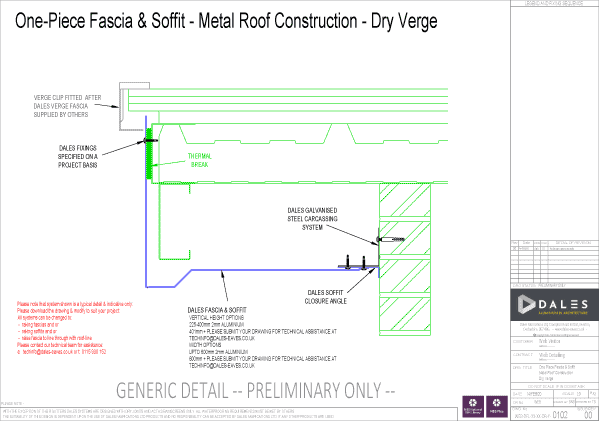 Dry verge one piece fascia and soffit