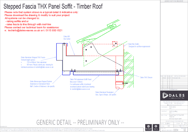 Stepped fascia with THX panel soffit