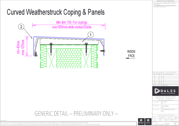 Weatherstruck coping and panels
