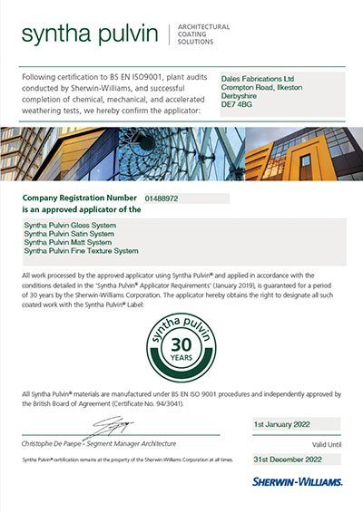 Approved Applicator: Syntha Pulvin: 30 years