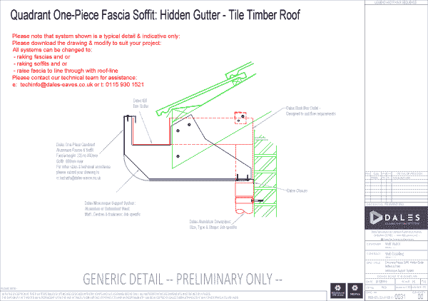 One piece quadrant fascia/soffit