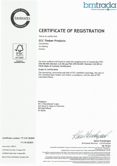ECC Timber Products: FSC certificate of registration