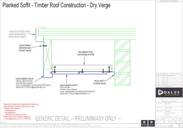 Dry verge with planked soffit