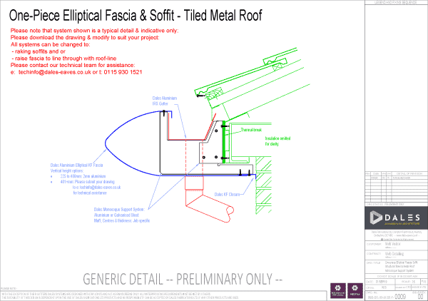 One piece Elliptical fascia/soffit