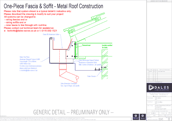 One piece stepped fascia/soffit